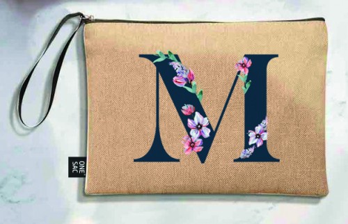 Bolso de mano letra m una pieza (diseño variado) (25×18×1 )